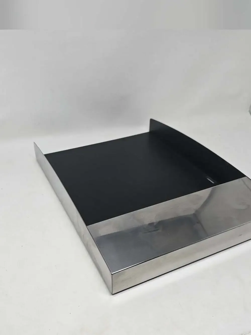 Vintage Smith Metal Arts Vintage Paper Tray with Paperweight Mirro Chrome MCM
